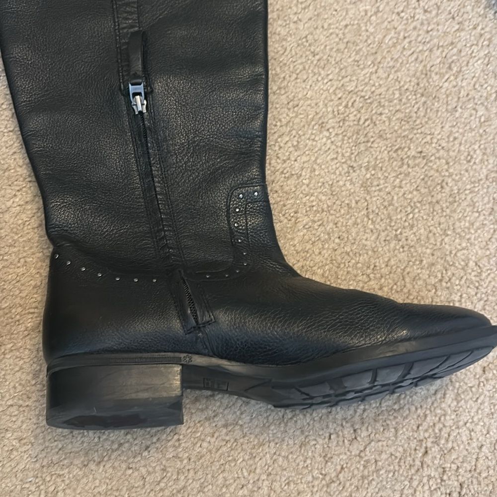 Sam Edelman Prina Riding Boot Black Studded Leather Flat Sz 10 - Picture 5 of 11
